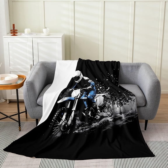 Dirt Bike Throw Blanket for Motorcycle Lovers