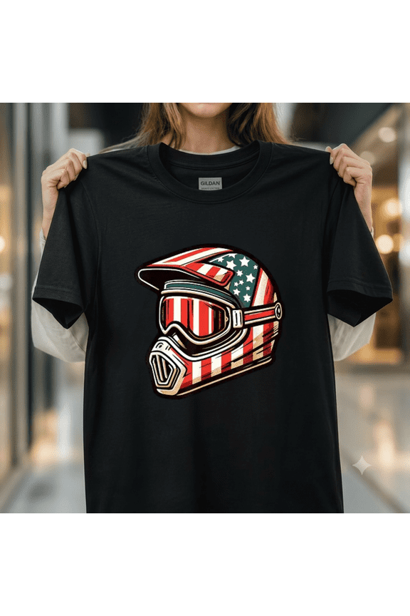Dirt Bike United States USA Motocross Biker 4th of July Top Unisex T-Shirt, up to size 5XL