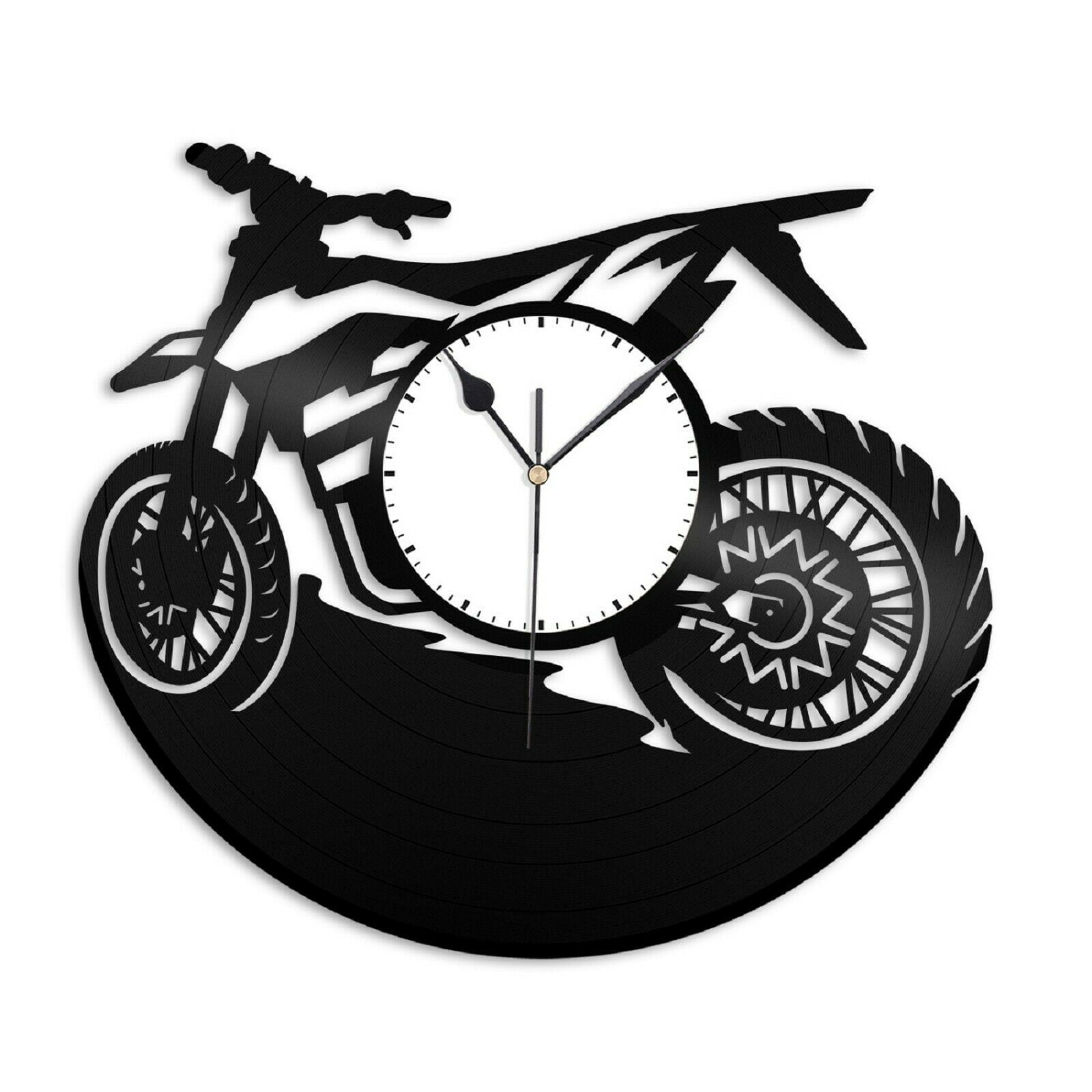 Dirt Bike Vinyl Wall Clock Unique Gift for Sports Lovers Home Room Decoration Vintage Design Office Bar Room Home Decor