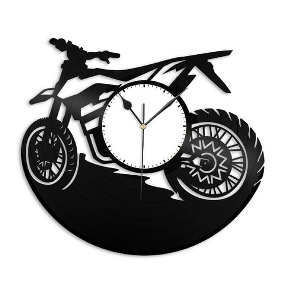 Dirt Bike Vinyl Wall Clock Unique Gift for Sports Lovers Home Room Decoration Vintage Design Office Bar Room Home Decor