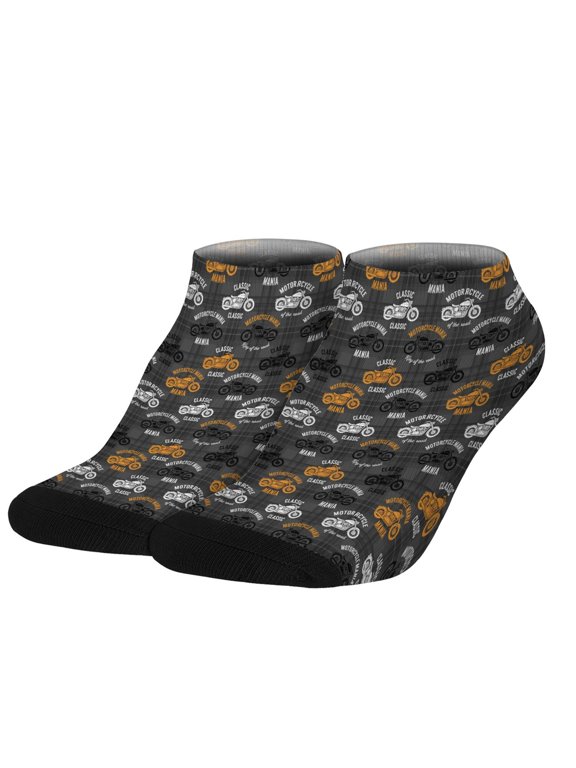 Dirt Bike and Text Black Pattern Women's Ankle Socks, Low Cut Running Sports Socks Durable Breathable Gifts for Women Ladies