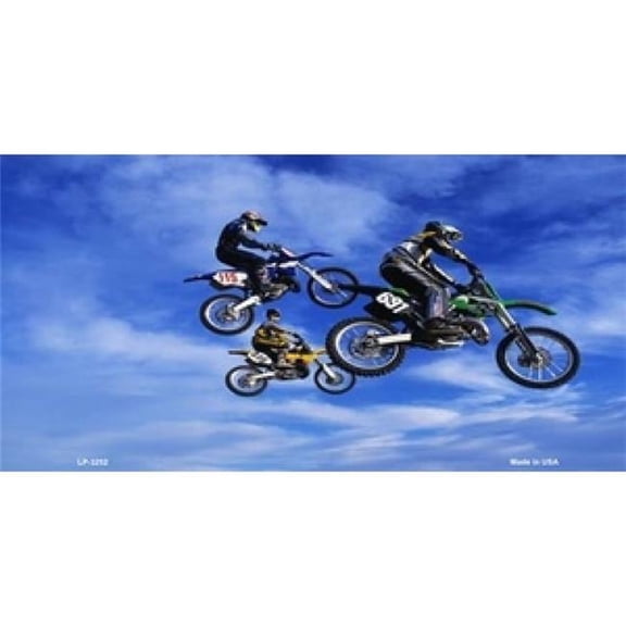 Dirt Bikers with Clouds License Plate