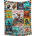 thumbnail image 1 of Dirt Bikes Throw Blanket,Gift for Motocross Rider,Just a Boy Who Loves Dirt Bikes Flannel Blanket for Boys Kids Teens,Motorcycle Blanket for Bed,Camping,Travel,50"x60"-Full Size for Teens, 1 of 6