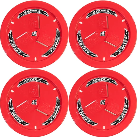 Dirt Defender 15 x 8 Vented Wheel Covers Mud Covers Red 4 Pack