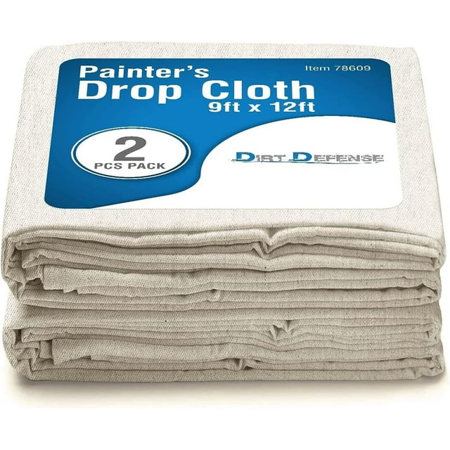 Dirt Defense 9’ x 12’ All Purpose Canvas Tarp Drop Cloth Furniture