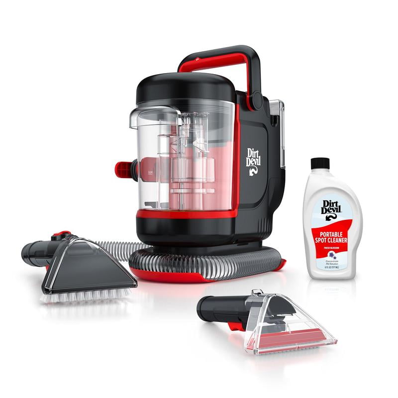 Compact Black and Red Bagless Spot Cleaner for Pets