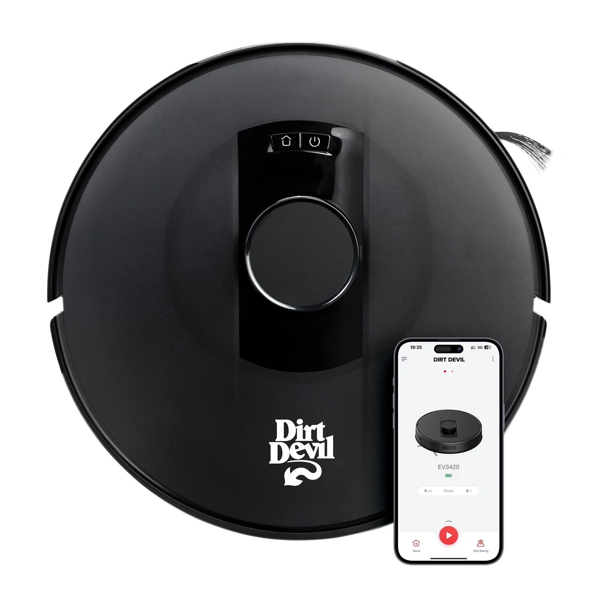 Dirt Devil EV3420 Robot Vacuum Wi-Fi Compatible, Auto-Docking, Smart 360 LIDAR Navigation