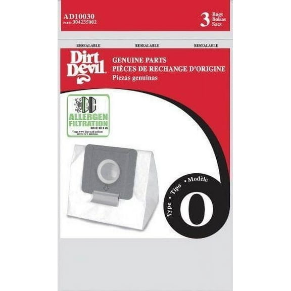 Dirt Devil Type O Allergen Vacuum Bags (9-Pack), AD10030