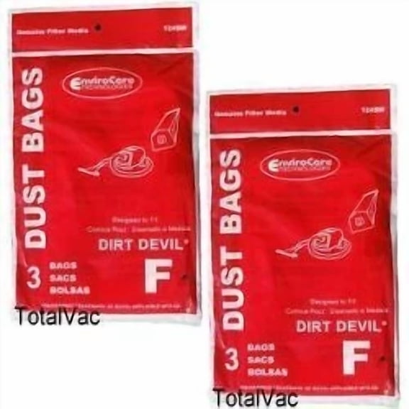 Dirt Devil Vacuum Cleaner Type F Bags - 6 Bags
