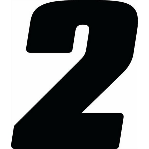 Dirt Digits DD43B-2 Black 4" High-Gloss Precision Die Cut Vinyl Number 2, 3 Pack