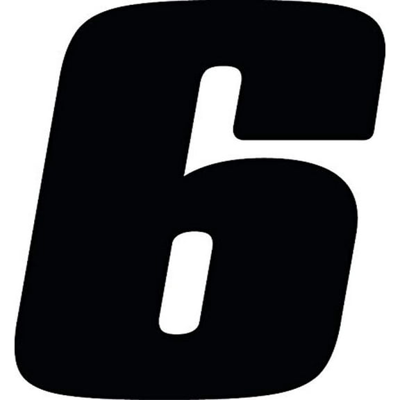 Dirt Digits DD43B-6 Black 4 High-Gloss Precision Die Cut Vinyl Number 6 3 Pack