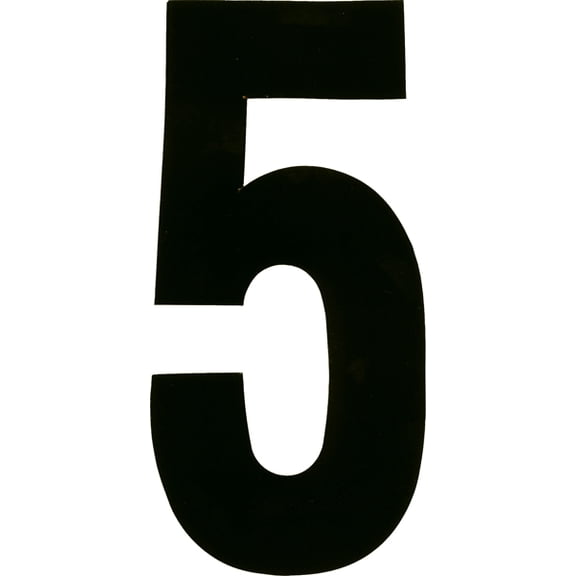 Dirt Digits XT43W-5 Extreme Digits Stick-On 4in. White Number - 5