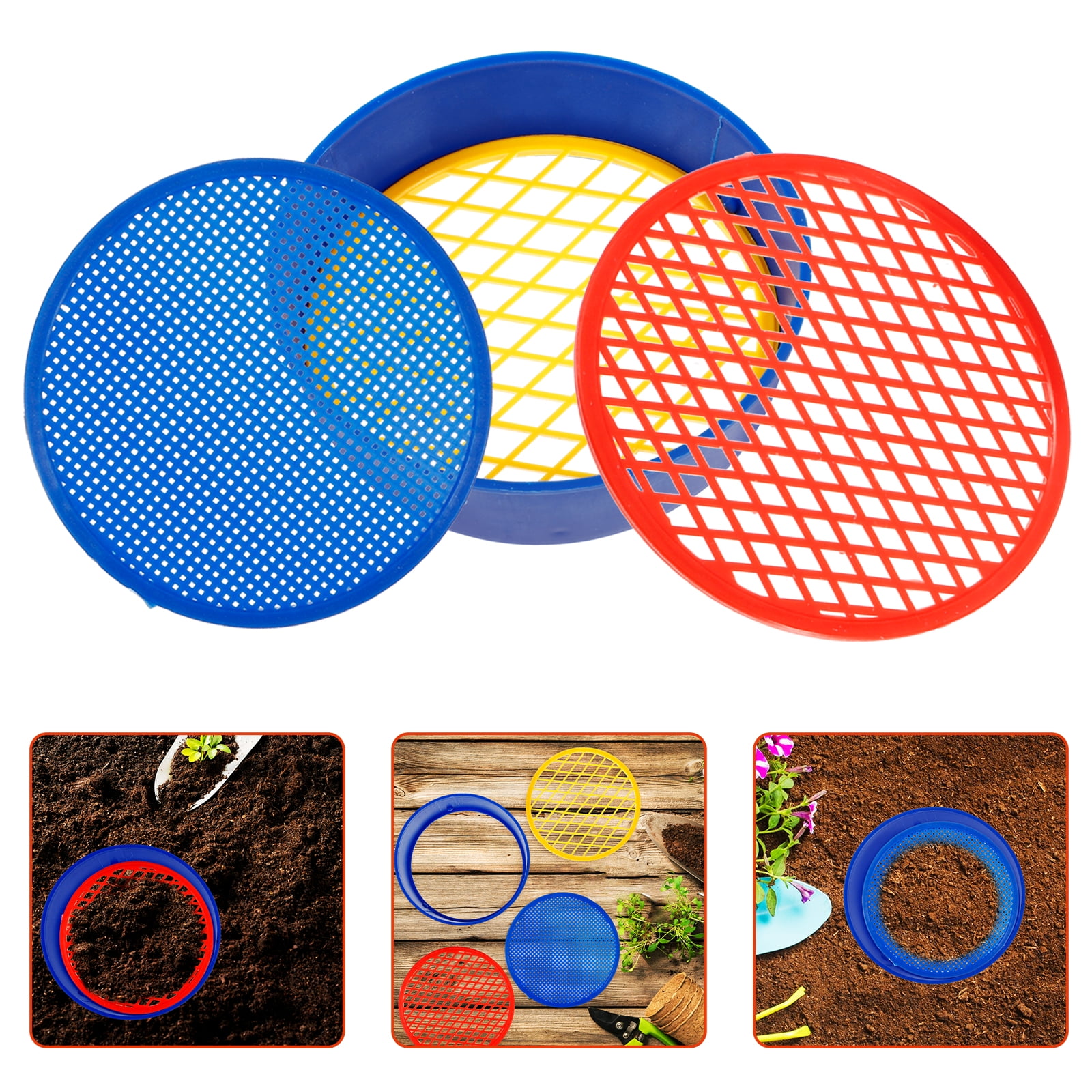 Dirt Garden Sieve Soil Sifter DIY Sifting Pan Tool for Rocks Mesh