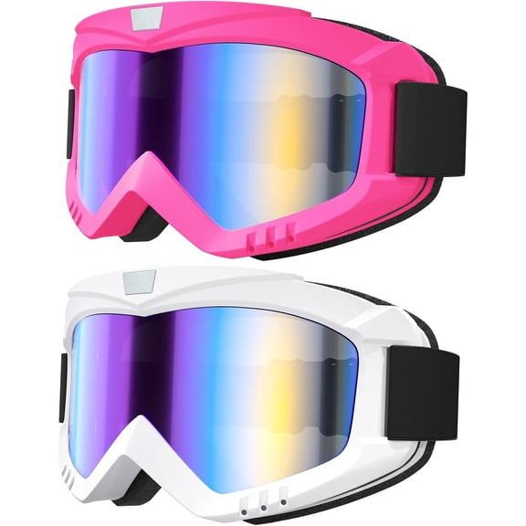Dirt Goggles Goggles - 2 Pack ATV, Ski, Windproof Glasses for Adults, Men, Women, Youth