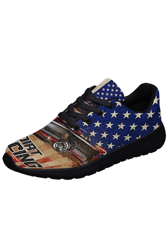 Dirt Late Model American flag Shoes Sneakers Black Size 13