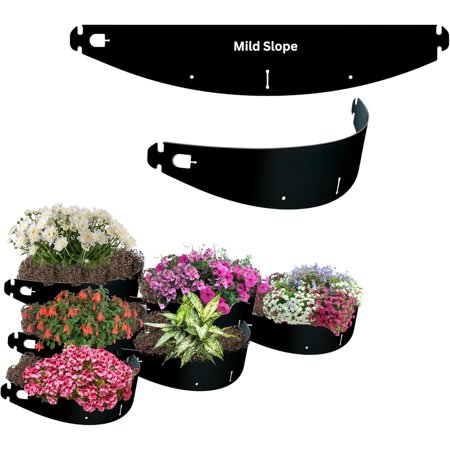 Dirt Locker Garden Slope Stabilizer Kit—Mild Slope 10-Pack (Black)—Raised Bed Terracing System for Slopes 10-24 Degrees—DIY Erosion Control & Water Retention Planters—Weatherproof & Eco-Friendly