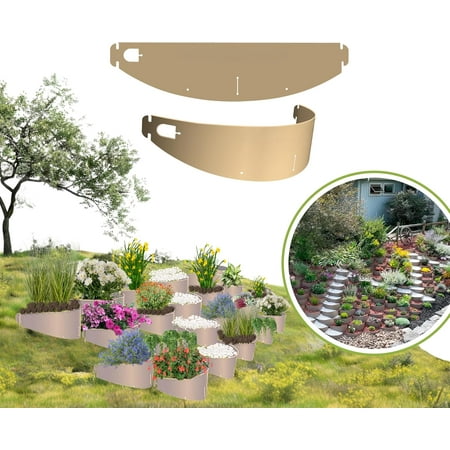 Dirt Locker Garden Slope Stabilizer Kit—Steep Slope 10-Pack (Brown)—Raised Bed Terracing System for Slopes 25-35 Degrees—DIY Erosion Control & Water Retention Planters—Weatherproof & Eco-Friendly