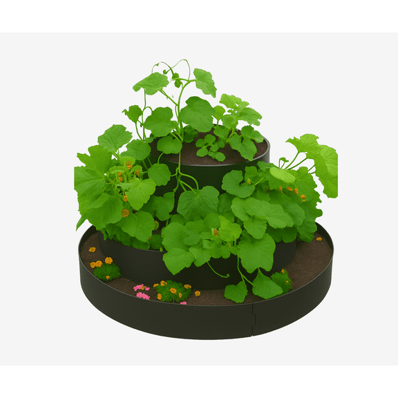 Dirt Locker Harvest Locker  Modular Stackable Raised Garden Bed, Water-efficient Keyhole Planter & CompostReady Harvest System (Natural Brown, Large)