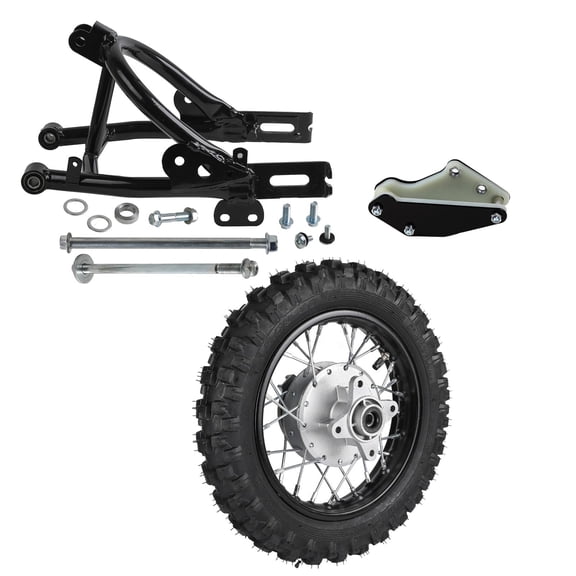 Dirt Pit Bike Rear Swing Arm Swingarm Kit with 2.50-10 Rear Wheel Tire and Rim 12mm Bearing for CRF50 CRF50F XR50 XR50R TTR50 TTR50E PW50 DRZ70 Pit Dirt Bike Off-road 50cc-110cc