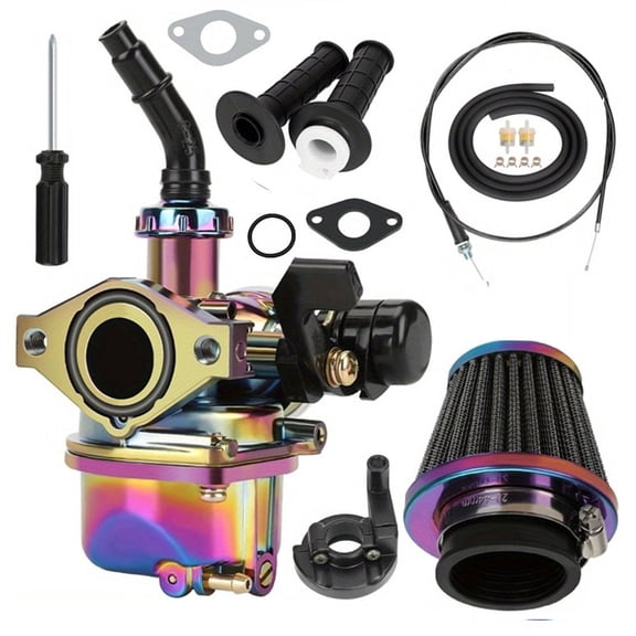 Pit Dirt Bike colourful PZ19 Carburetor Kit & Throttle Cable Assembly for 4 Stroke 50cc 70cc 110cc 125cc Chinese 4 Wheel Quad TaoTao Coolster ATV Thumpstar Apollo Xmotos Baja SSR Xmotos X-Pro Parts