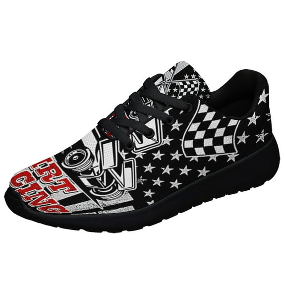 Dirt Racing Sprint Car American flag Shoes Sneakers Black Size 13