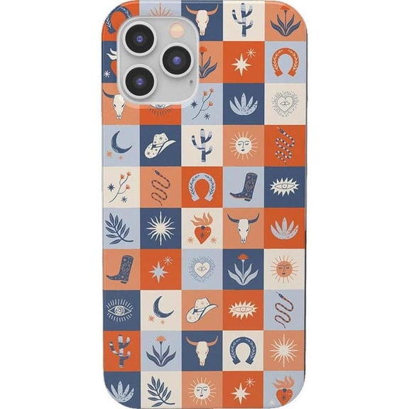 Dirt Road Chic Western Squares Phone Case with iPhone 17 to 11 Pro Max