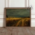 Dirt Road Through Golden Wheat Field Under Storm Clouds Wall Art Print ...