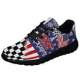 thumbnail image 1 of Dirt Track Racing Checkered Racing American flag Summer Nights and Dirt Track Lights Shoes Sneakers Black Size 13, 1 of 7