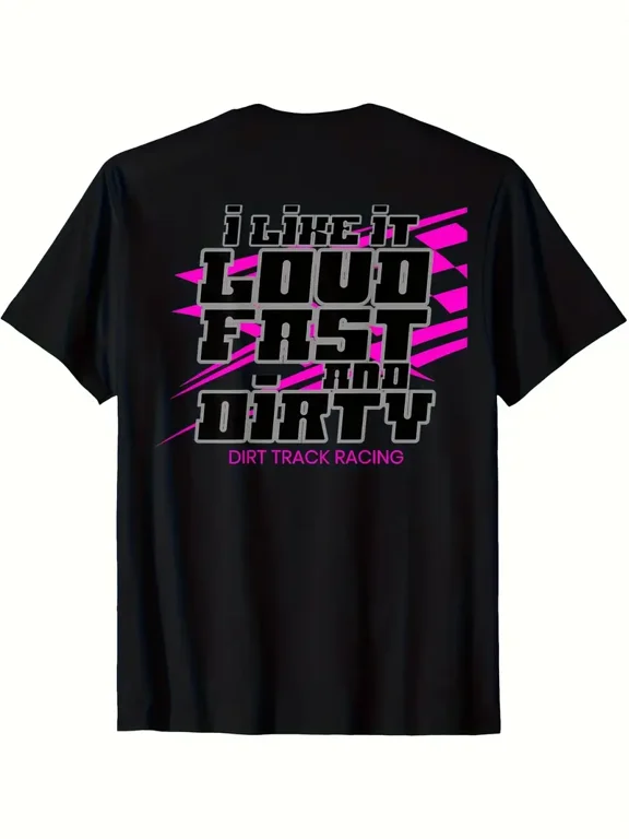 Dirt Track Racing Gear Sprint Car Modified Late Model Racing T-Shirt 180g Gift, Unisex, Hot selling items, Soft, Breathable, Lightweight - Crew Neck, Regular Fit - Machine