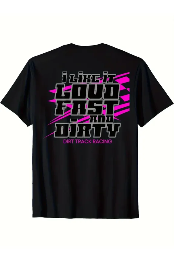 Dirt Track Racing Gear Sprint Car Modified Late Model Racing T-Shirt 180g Gift, Unisex, Hot selling items, Soft, Breathable, Lightweight - Crew Neck, Regular Fit - Machine