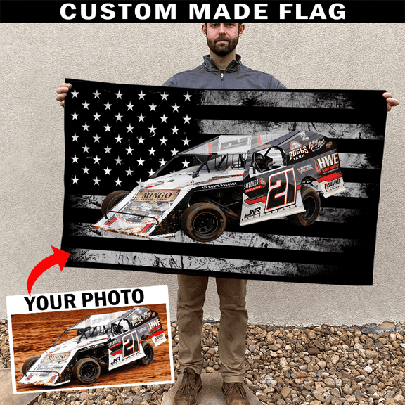 Dirt Track Racing Personalized American Flag, Dirt Track Racing flag