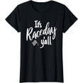 thumbnail image 1 of Dirt Track Racing Raceday Y'all Checkered Flag Racing Quote T-Shirt, 1 of 3