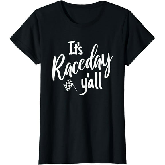 Dirt Track Racing Raceday Y'all Checkered Flag Racing Quote T-Shirt