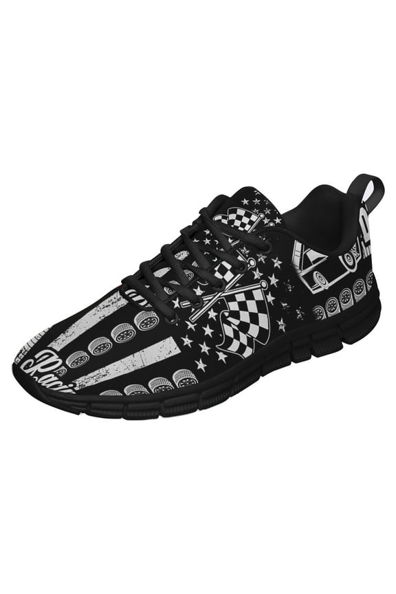 Dirt Track Racing Running Shoes Sneakers Mesh Black Size 8