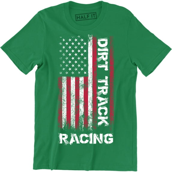 Dirt Track Racing Stand Up For American Flag Men's Gift T-Shirt
