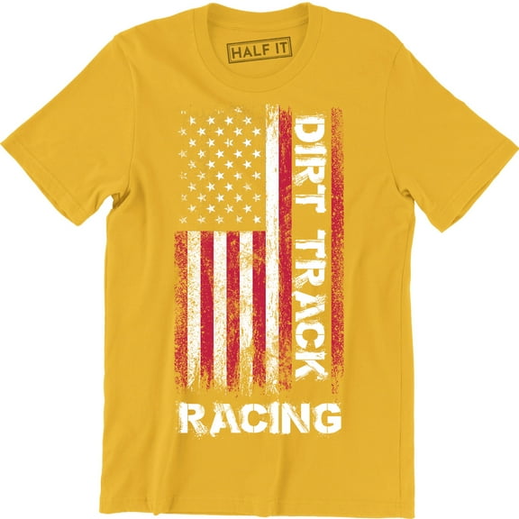 Dirt Track Racing Stand Up For American Flag Men's Gift T-Shirt