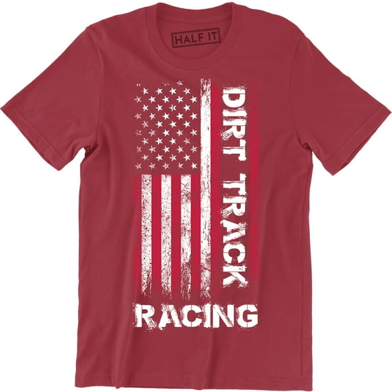 Dirt Track Racing Stand Up For American Flag Men's Gift T-Shirt