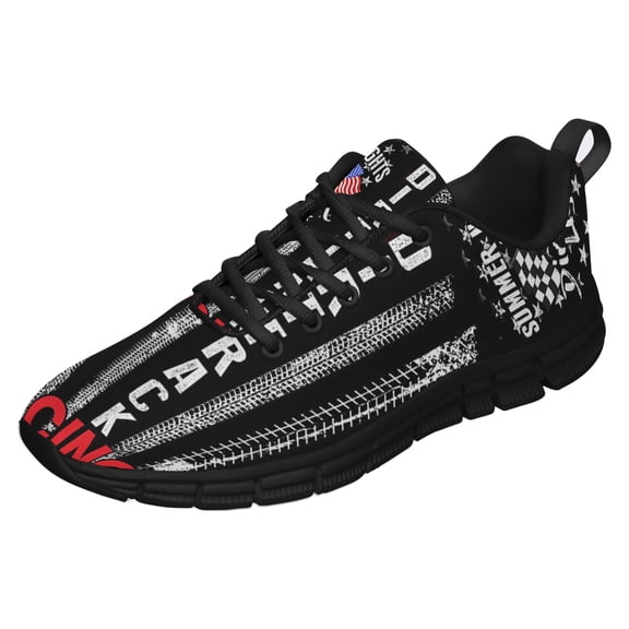 Dirt Track Racing Summer Nights And Dirt Track Running Shoes Sneakers Mesh Black Size 3.5
