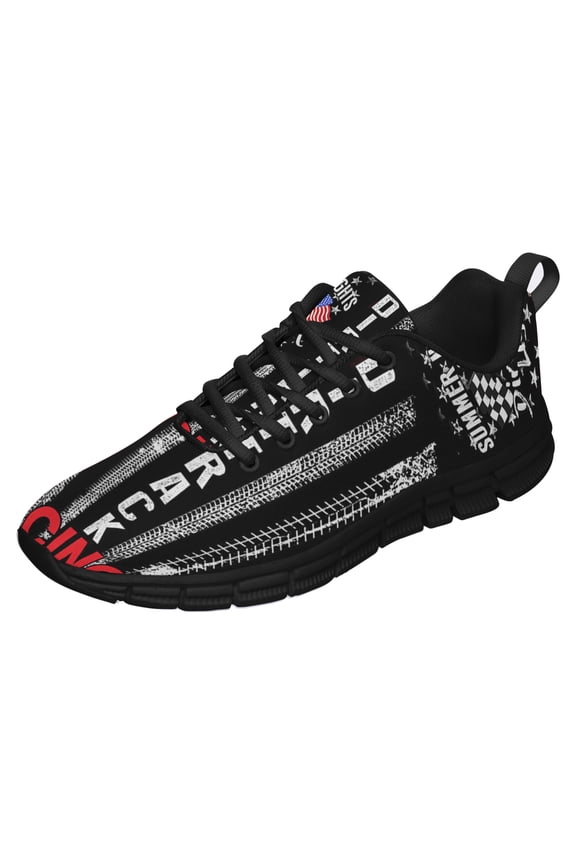 Dirt Track Racing Summer Nights And Dirt Track Running Shoes Sneakers Mesh Black Size 3.5