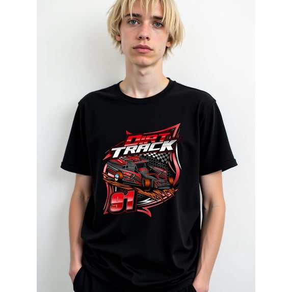 Dirt Track Racing Tee for men t shirts black funny summer Perfect for ...