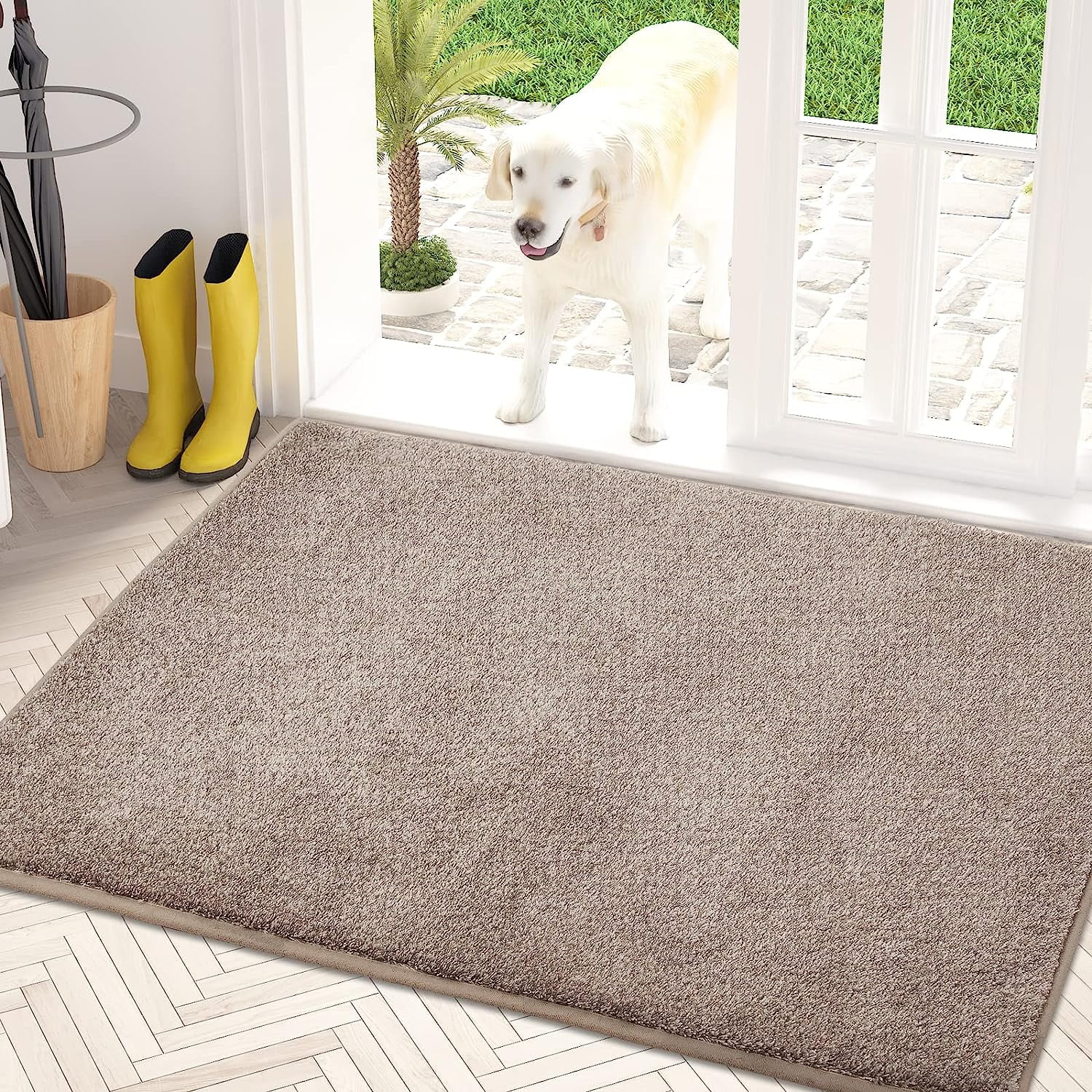 Dirt Trapper Door Mat 16 x 24 Inches, NonSlip Machine Washable Entry