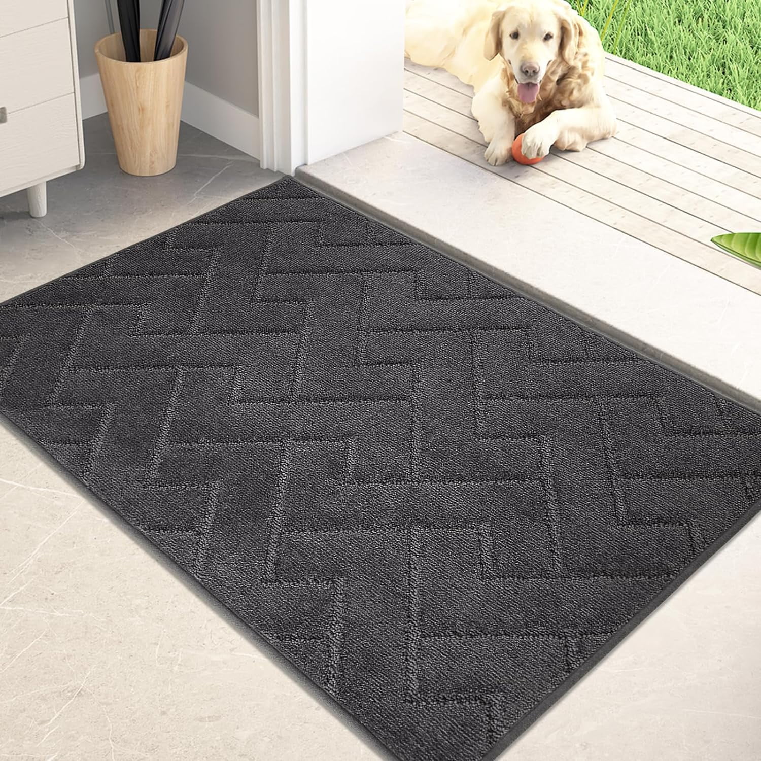 Dirt Trapper Door Mat 16 x 24 Inches, NonSlip Machine Washable Entry