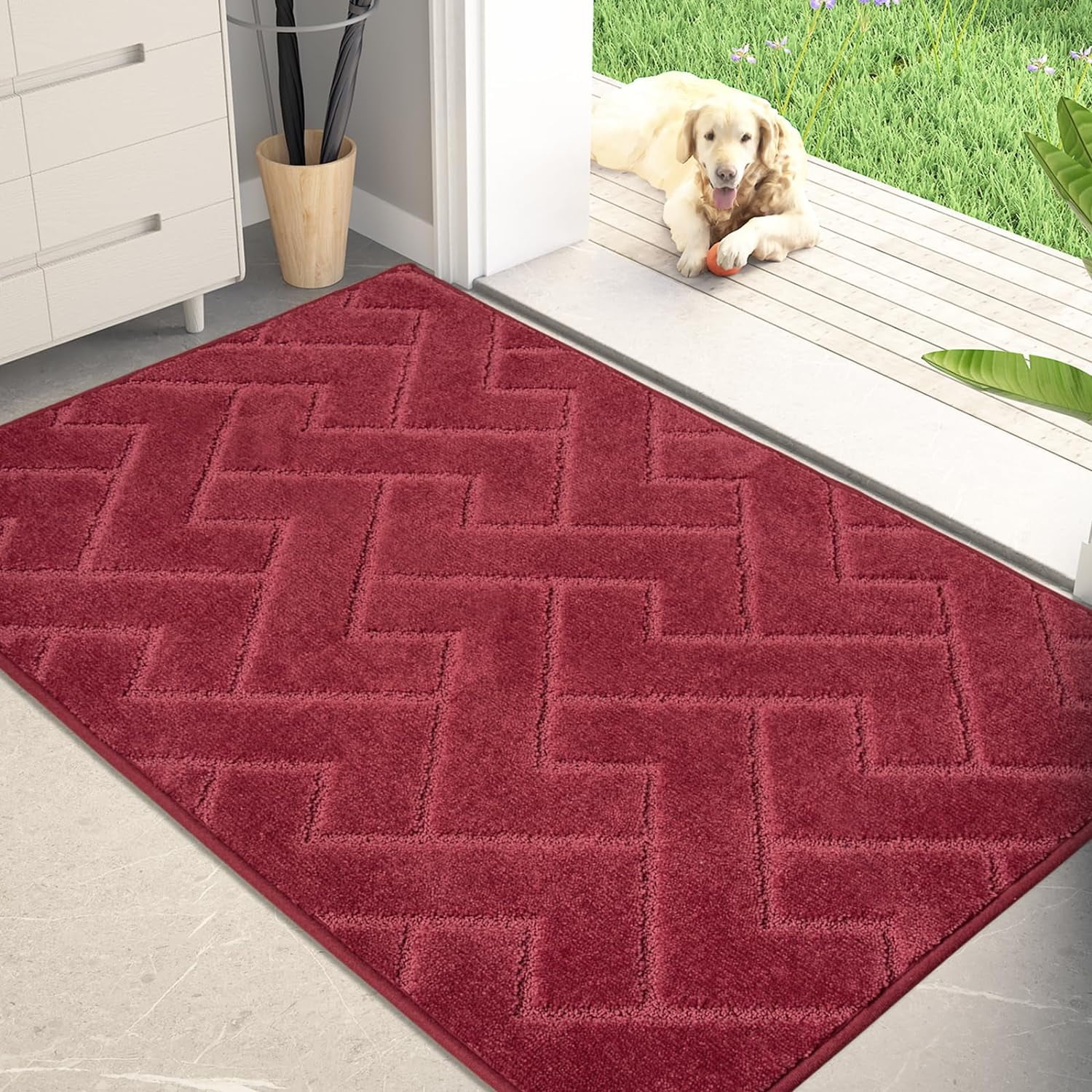 Dirt Trapper Door Mat 16 x 24 Inches, NonSlip Machine Washable Entry