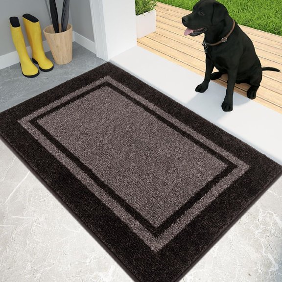 Dirt Trapper Door Mat Non-Slip/Skid Machine Washable Entryway Rug, Shoes Scraper, Area Rug, Super Absorbent Welcome Mat for Muddy Wet Shoes and Paws,