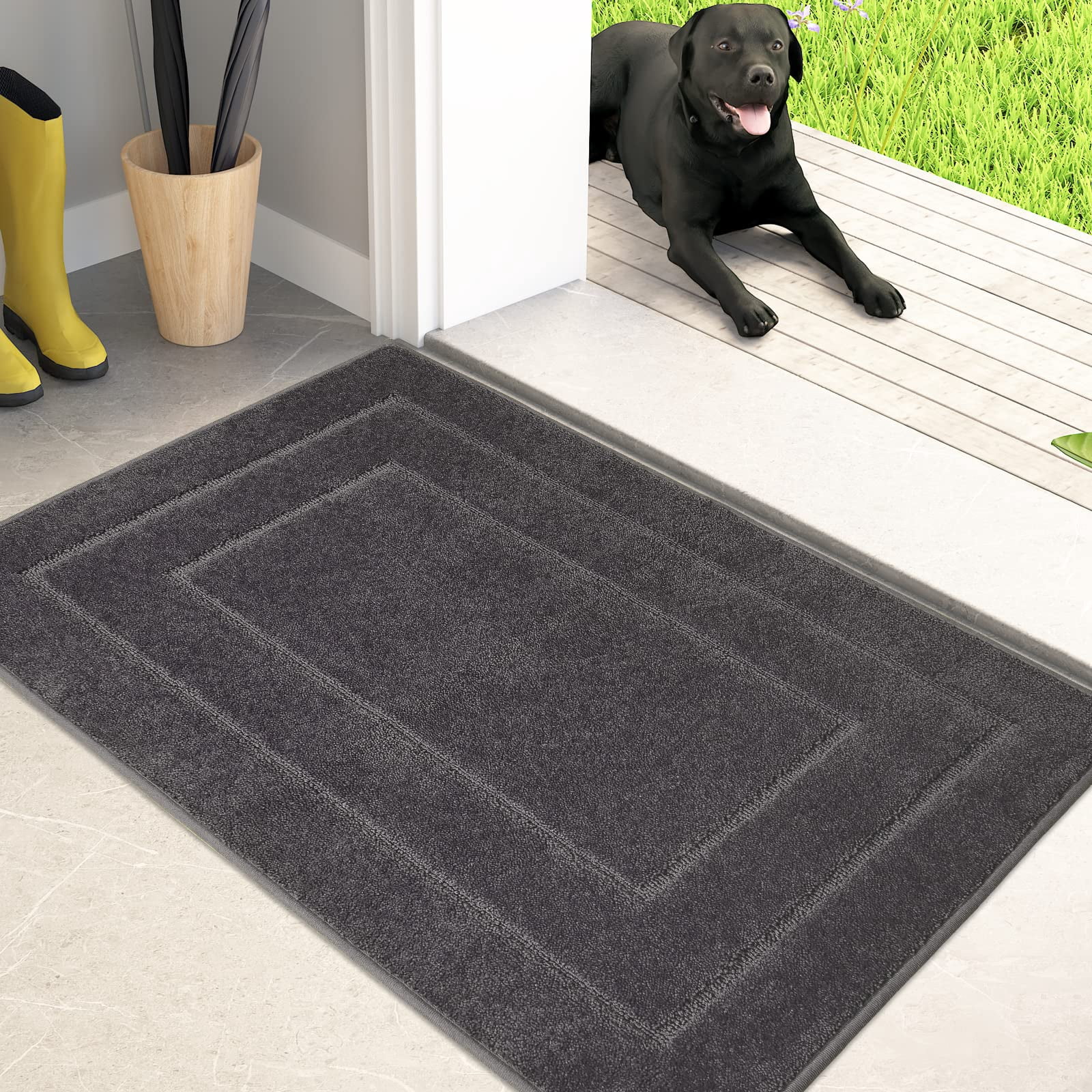 Door Draft Rug Dirt Trapping Door Mat Grey 24