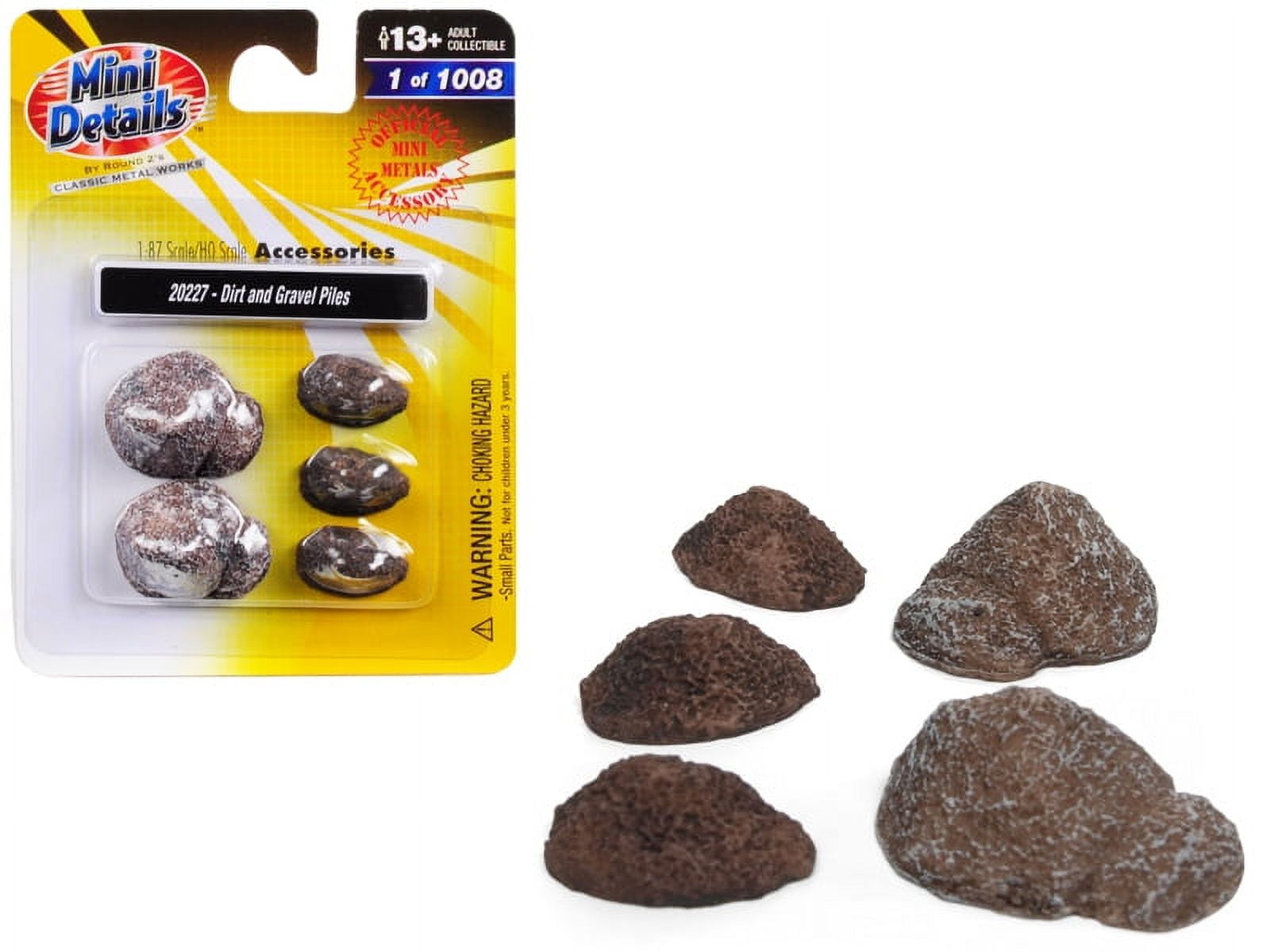 Ho Scale Rocks Dirt and Gravel Piles 5 piece Accessory Set for 1/87 (HO) Scale Models ...