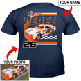 thumbnail image 1 of Dirt racing Personalized T-shirt, Dirt track racing custom photo, name & number t-shirt,father's day Xmas gift for Dirt track racers Print on the back (BK395), 1 of 3