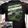 thumbnail image 1 of Dirt racing Personalized T-shirt, Dirt track racing custom photo, name & number t-shirt,father's day Xmas gift for car guys Print on the back (BK543), 1 of 5
