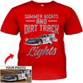 thumbnail image 1 of Dirt racing Personalized T-shirt, Dirt track racing custom photo t-shirt,father's day Xmas gift for Dirt track racers Print on the front (BK422), 1 of 5