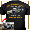 thumbnail image 1 of Dirt racing Personalized T-shirt, Dirt track racing custom photo. t-shirt,father's day Xmas gift for grandpa old men Dirt track racers Print on the back (RACE7V3), 1 of 5